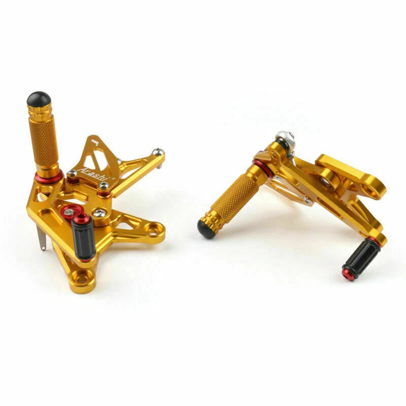 Rearsets Footpegs Pedals for Kawasaki ZX-6R Ninja (2009–2020) Gold T9