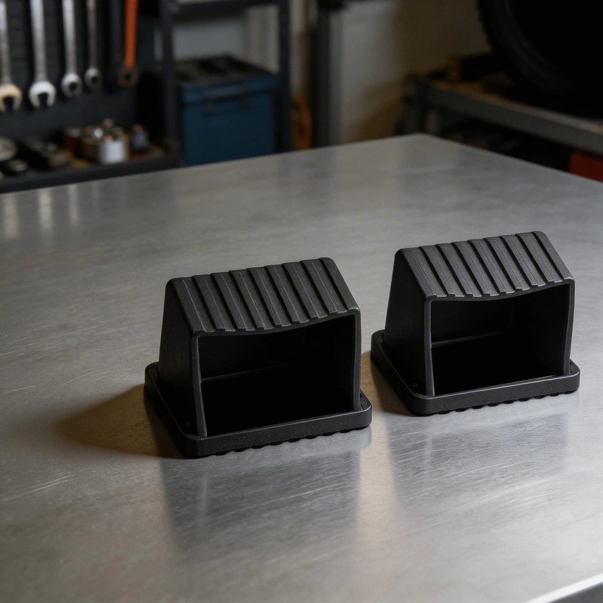 2X Rectangle Cap Protectors for Gym Equipment (70x50mm) Rubber