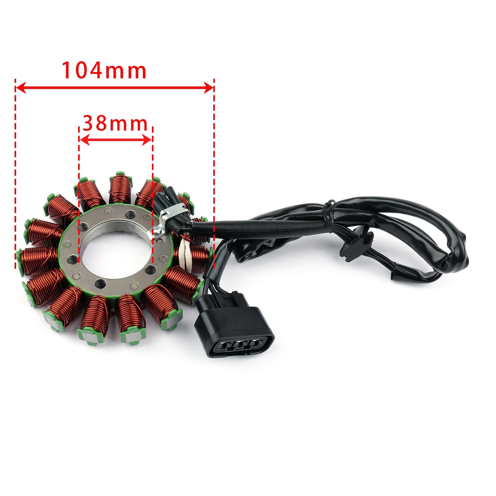 15-Pole Alternator Stator 104mm for BMW S1000R (2013–2021) S1000RR (2009–2019) - 12317718420