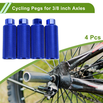 4 Pcs 110mm Bike Pegs Cycling Foot Pegs Blue for All Makes Models (2010–2020)