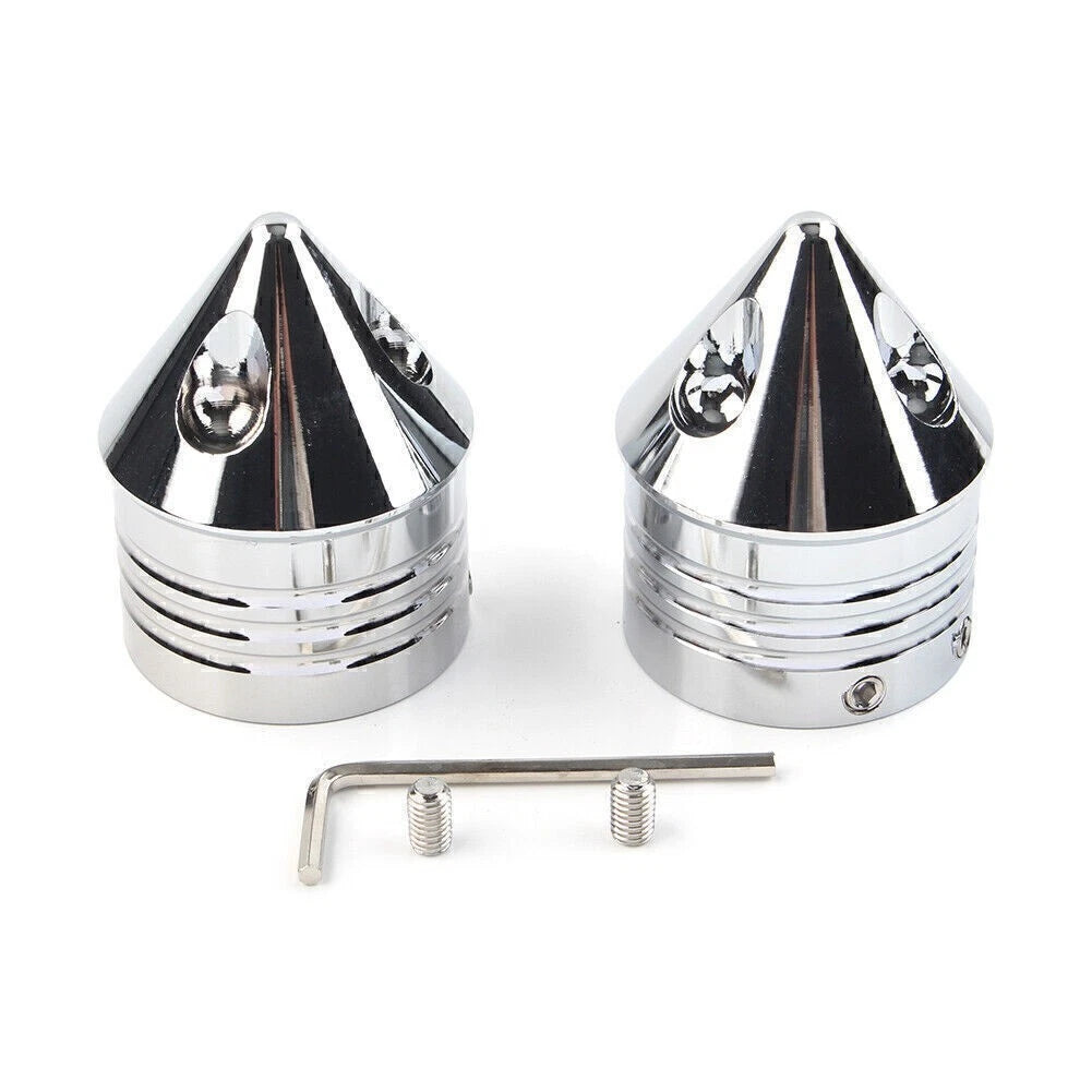 Front Axle Cap Nut Cover for Harley Electra Glide Sportster Dyna (2000–2023) Chrome