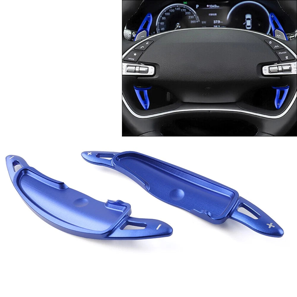Blue Aluminum Paddle Shifter Extensions for Genesis GV70 (2022–2023)