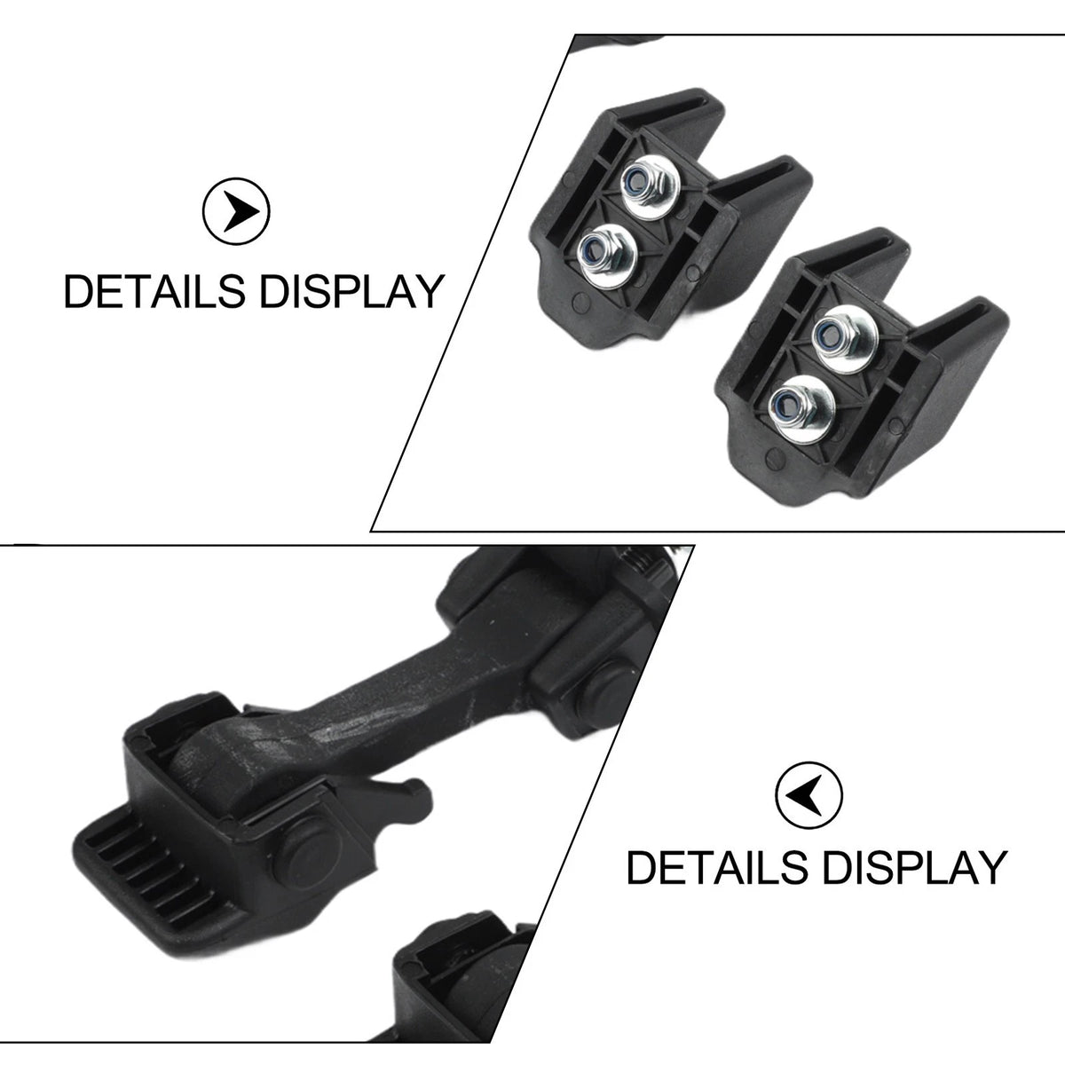 2X Hood Lock Catch Bracket for Jeep Wrangler JK (2007–2018) Black Plastic