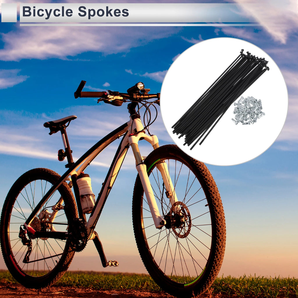 Bicycle Spoke Nipple Set 13G 45 Steel Black 165mm Universal (Universal)