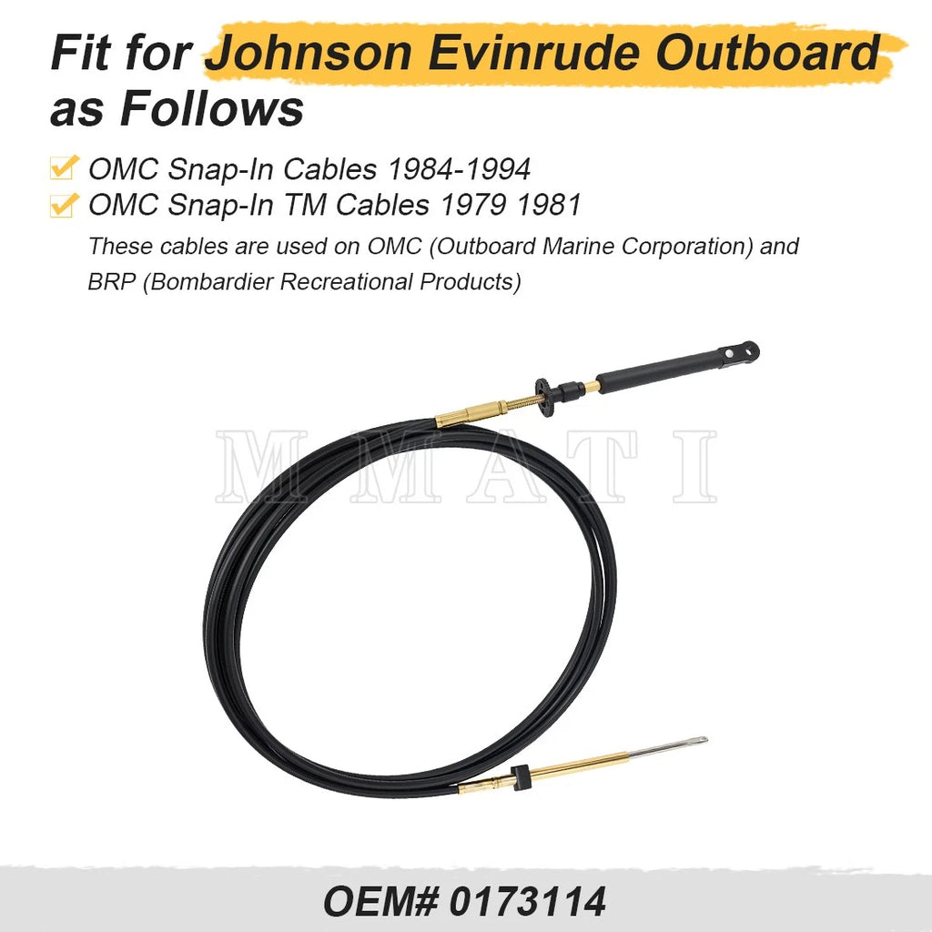 Throttle Shift Remote Control Cable 14' for Johnson Evinrude OMC BRP (0173114)
