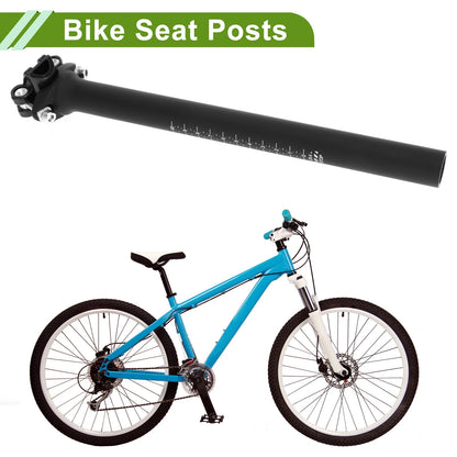 Bike Seat Post 25.4x300mm Adjustable Lightweight for Carbon Fiber Matte Black