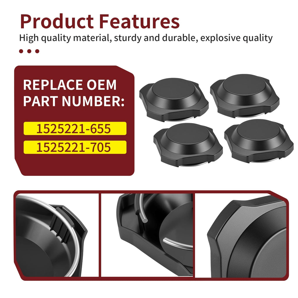 Set of 4 Center Hub Wheel Rim Caps for Polaris RZR XP 1000 (2024–2025) 1525221-655