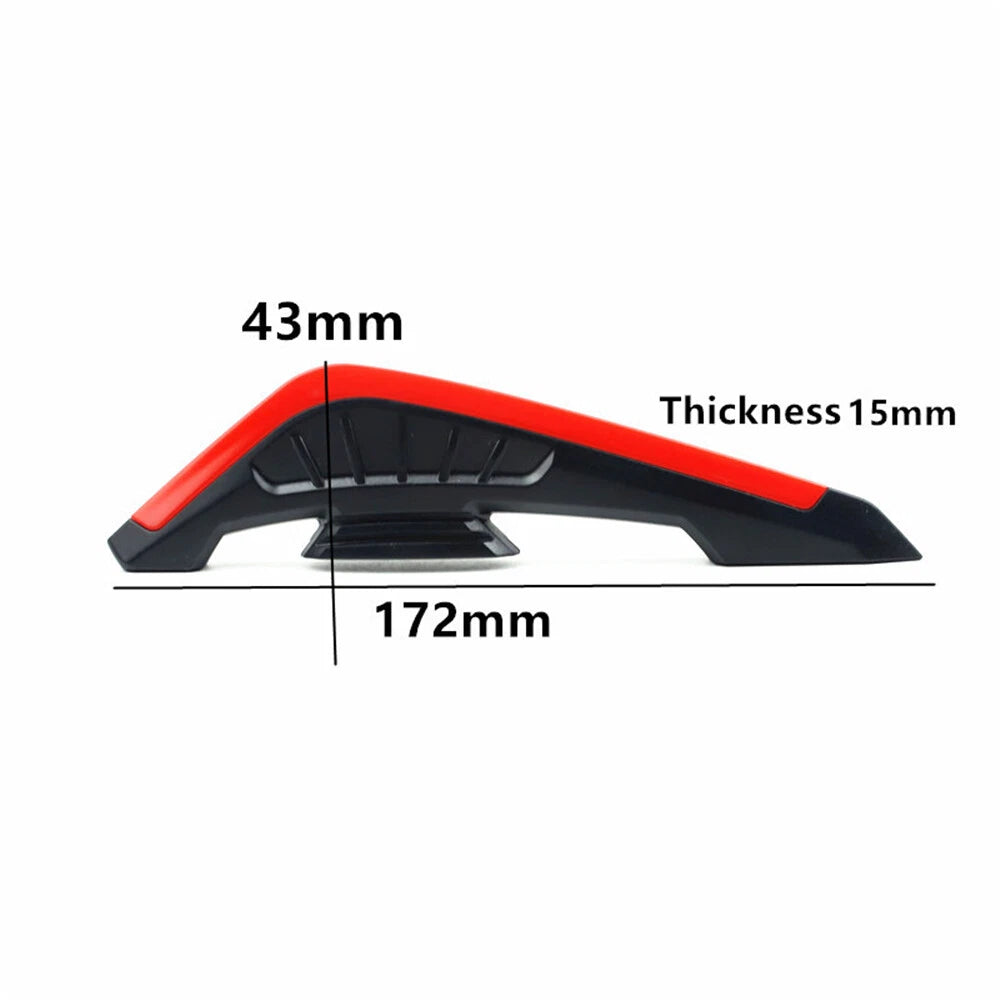 2x Motorcycle Winglet Side Spoiler Aerodynamic Wing Wind Fin with Red LED Light