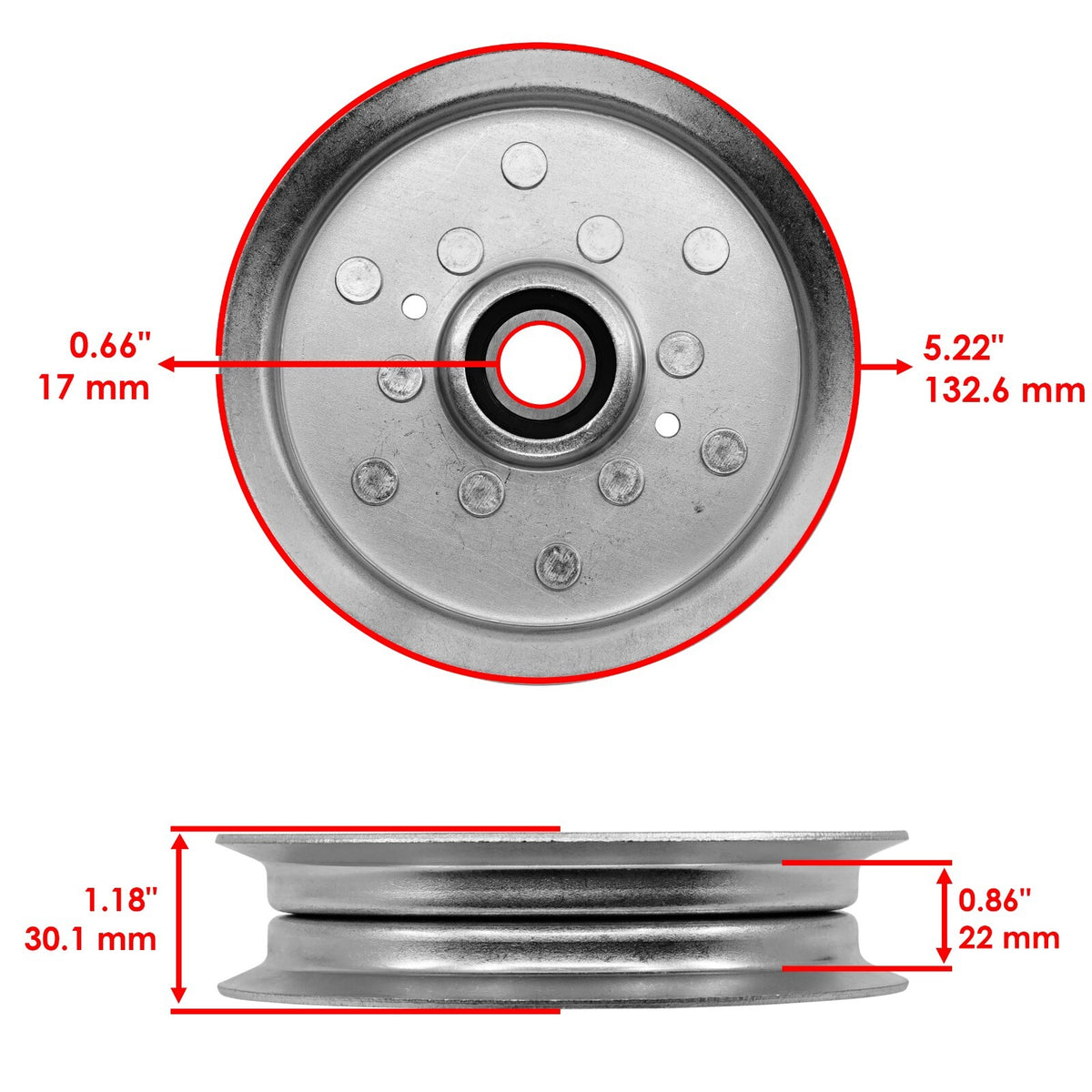 V-Idler and Flat Deck Pulley Set for John Deere X330 X350 X354 X370 (42")