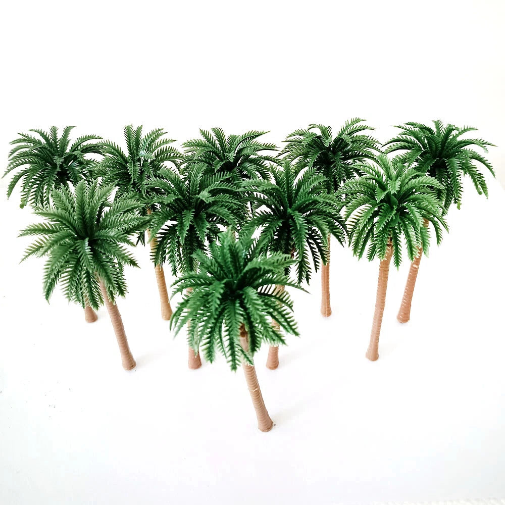 10pc Coconut Palm Tree Models for Landscape Garden Scenery