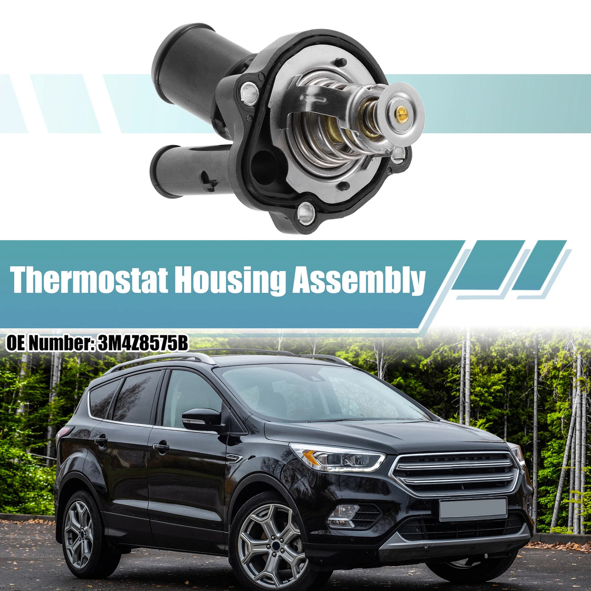 Thermostat Housing Assembly for Ford Transit (2006–2013) 3M4Z8575B Plastic Metal