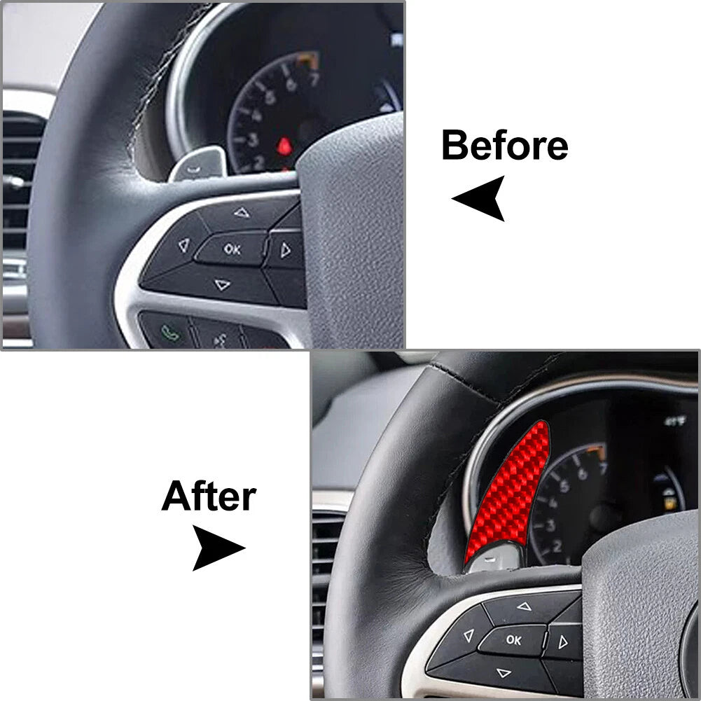 Steering Wheel Shift Paddle Extensions for Jeep Dodge Chrysler (Red)