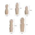 10Pcs Unpainted Wooden Peg Dolls Family Figures for Creative DIY Ornaments