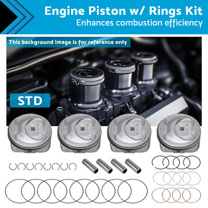 Engine Piston w/ Rings Kit for Kia Sorento, Optima, Hyundai Sonata (2.4L)