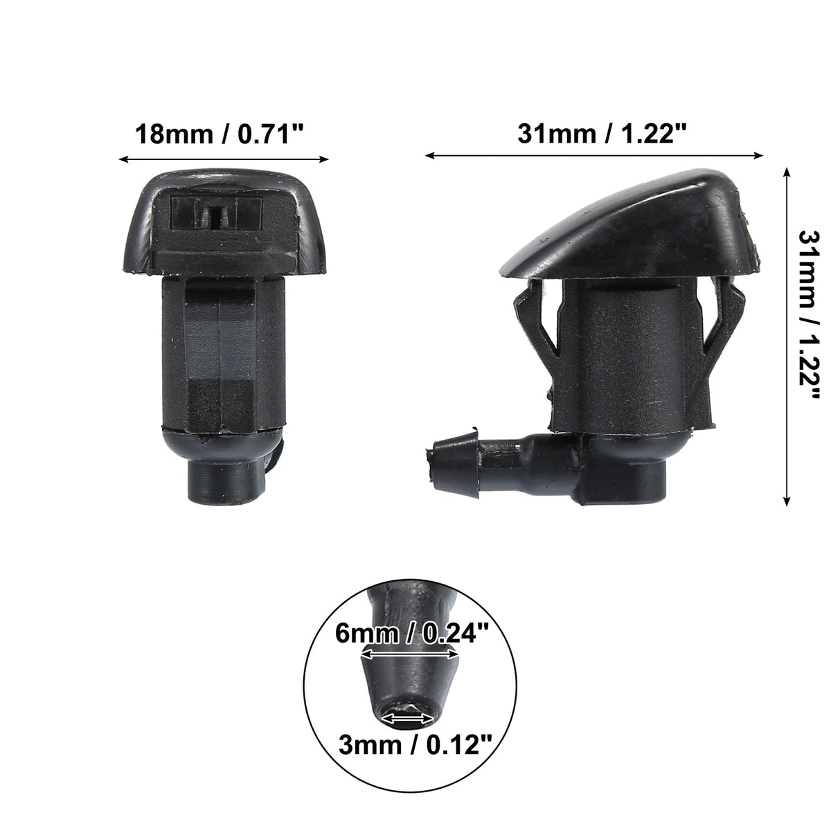 1 Pair Windshield Washer Nozzles for Toyota Solara (2004–2008)