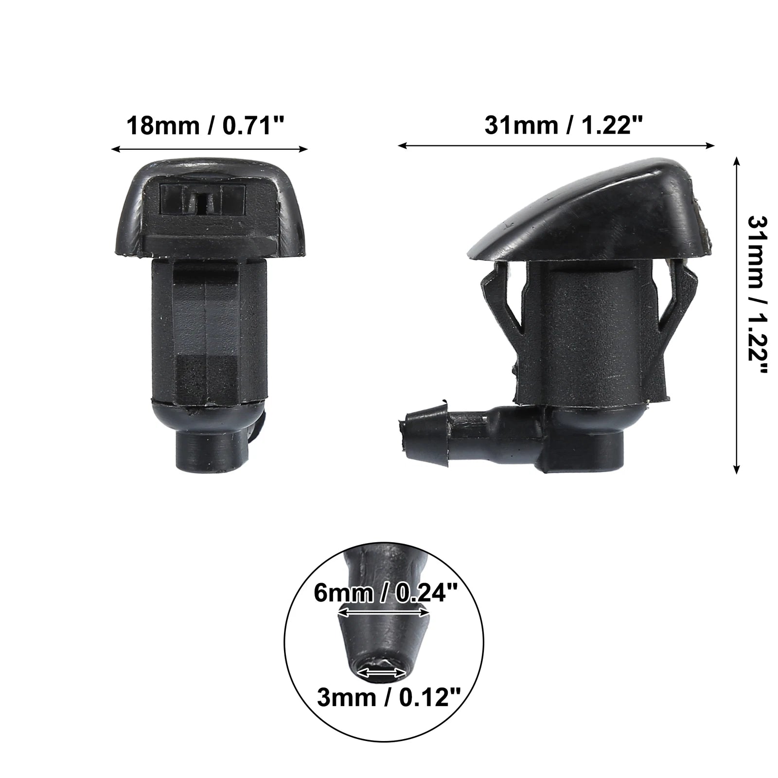 1 Pair Windshield Washer Nozzles for Toyota Solara (2004–2008)