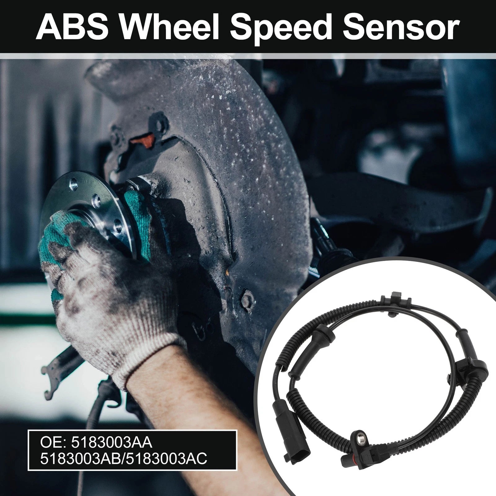 Wheel Speed Sensor ABS Front Right for Dodge Ram 1500 Pickup (2006–2009)