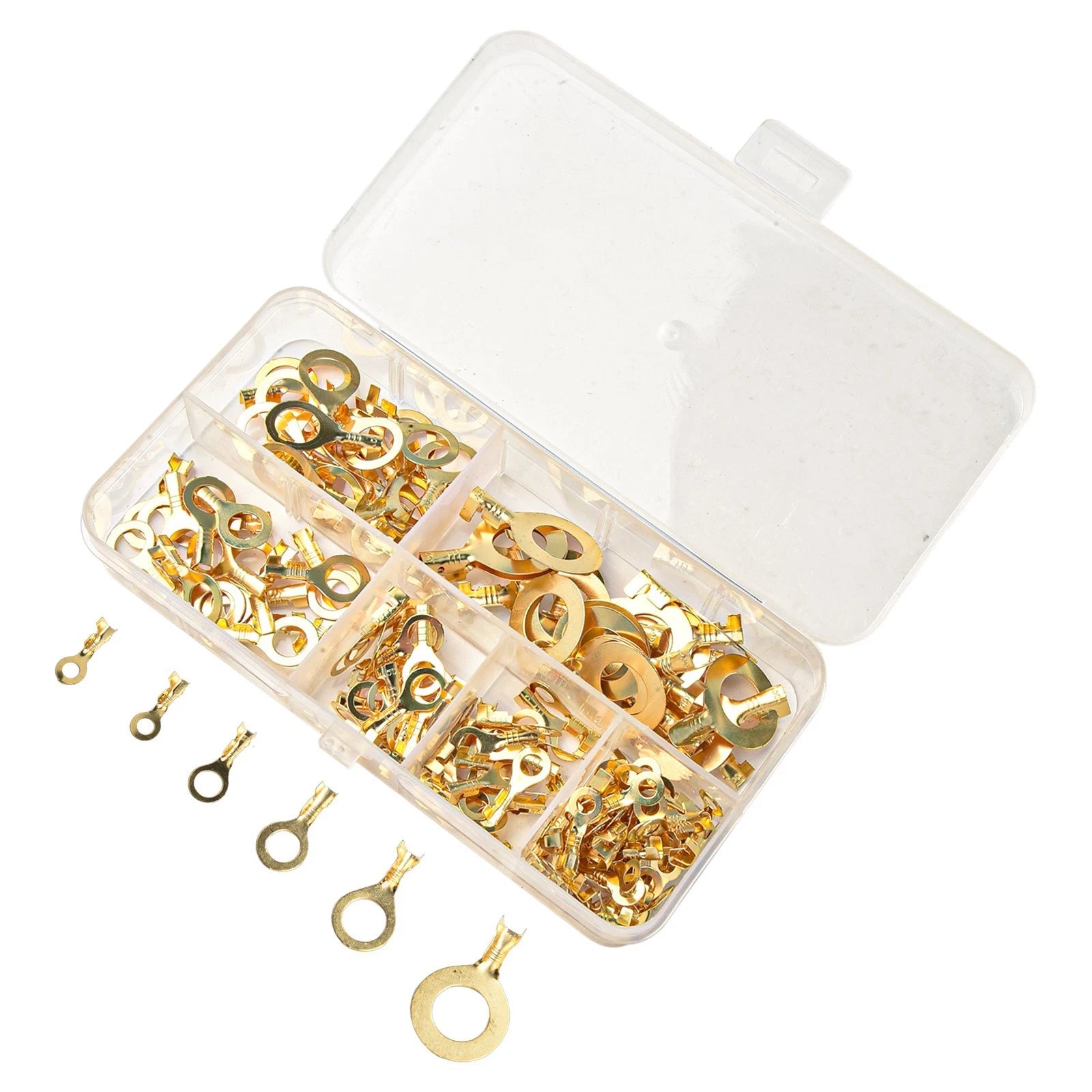 150PCS Bare Terminal Set Non-Insulated Assorted Sizes Gold