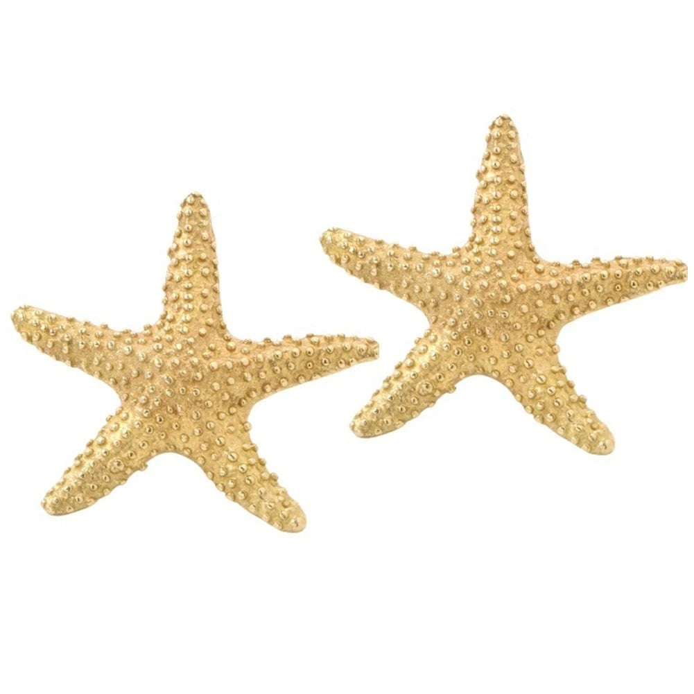 2X Brass Starfish Handles for Kids Wardrobe Cabinet Doors Drawers