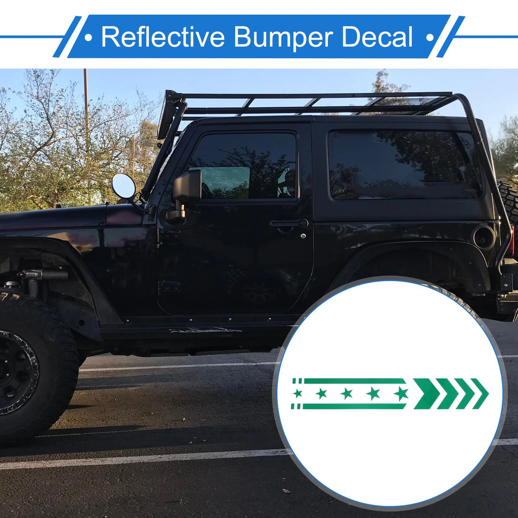 Reflective Bumper Decal Green Square Arrow for B (Personalized)