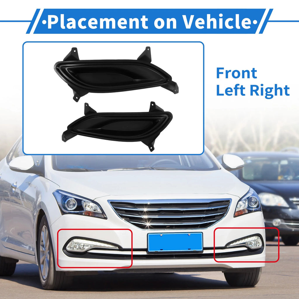 Front Left Right Fog Light Grille Replacement for Hyundai Sonata (2011–2013)