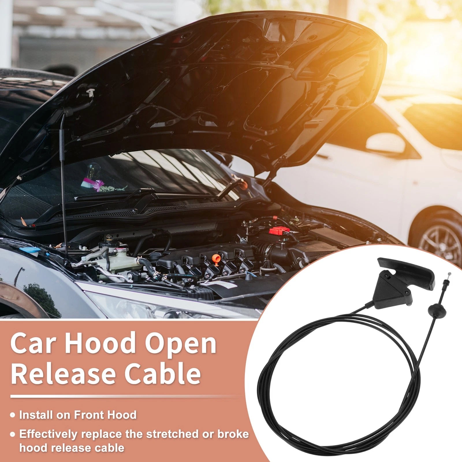 Front Hood Latch Release Cable Replacement for Dodge Dakota Durango (1997–2004)