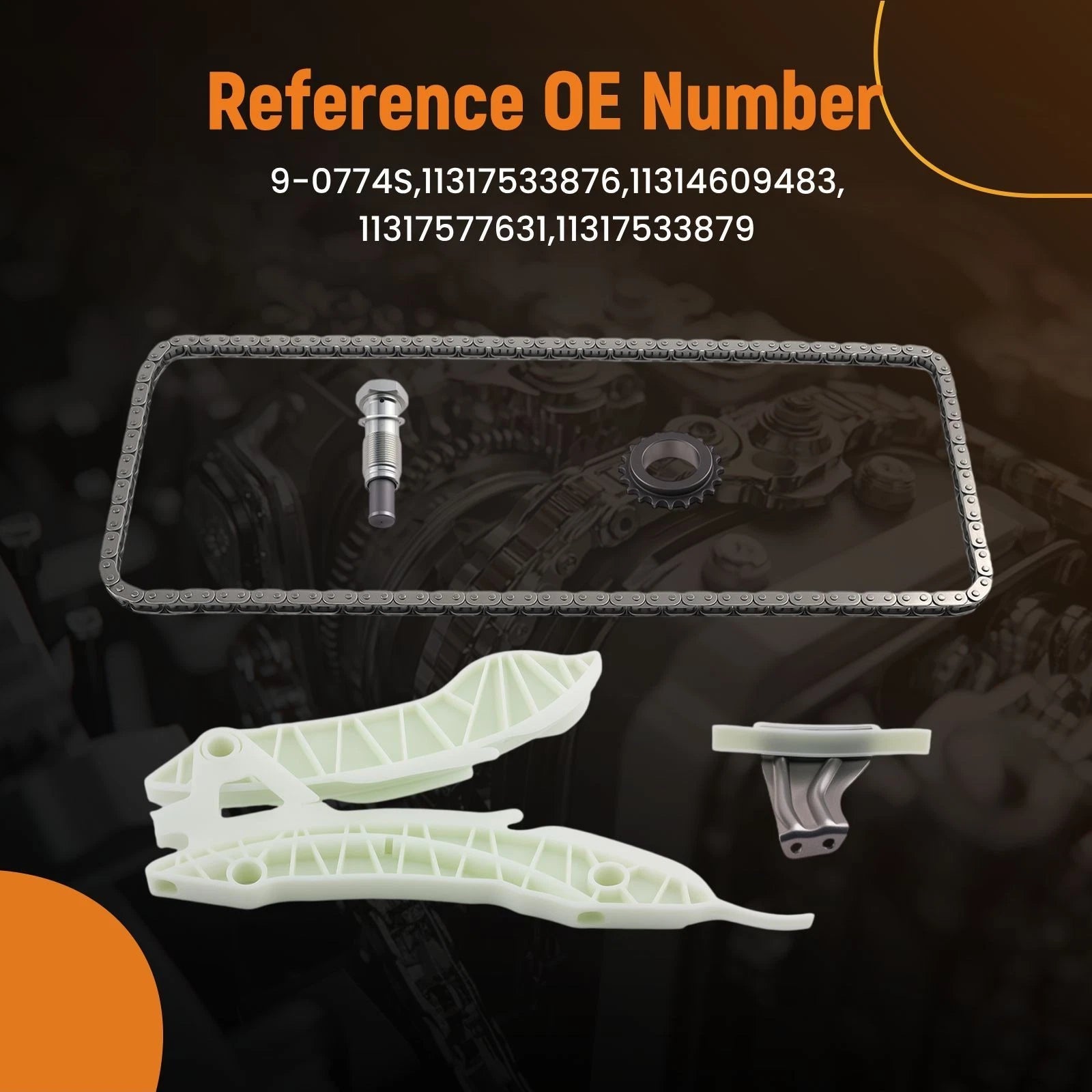 Engine Timing Chain Set for Mini Cooper 1.6L N18B16C (2011–2015) 9-0774S