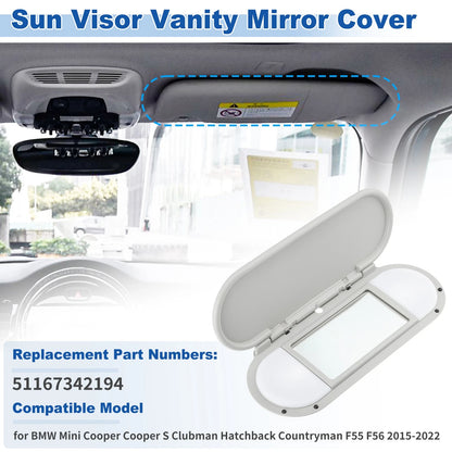 Sun Visor Vanity Mirror Cover Replacement for BMW Mini Cooper F55 F56 (2015–2022)