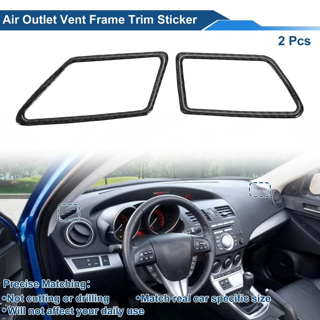 Air Conditioner Outlet Vent Trim Cover Frame for Mazda 3 (2010–2013) Black 2 Pcs