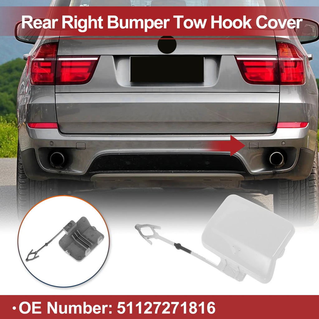 Tow Hook Cover Cap Replacement for BMW X5 E70 2011–2013 White