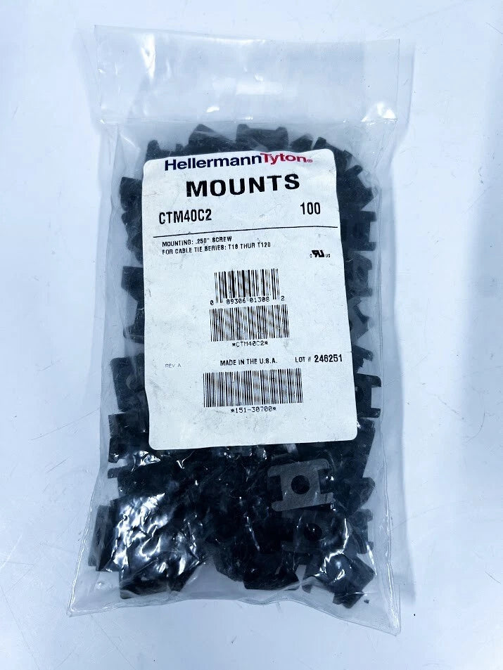100 Pack Screw Mounts for Hellermann Tyton CTM40C2