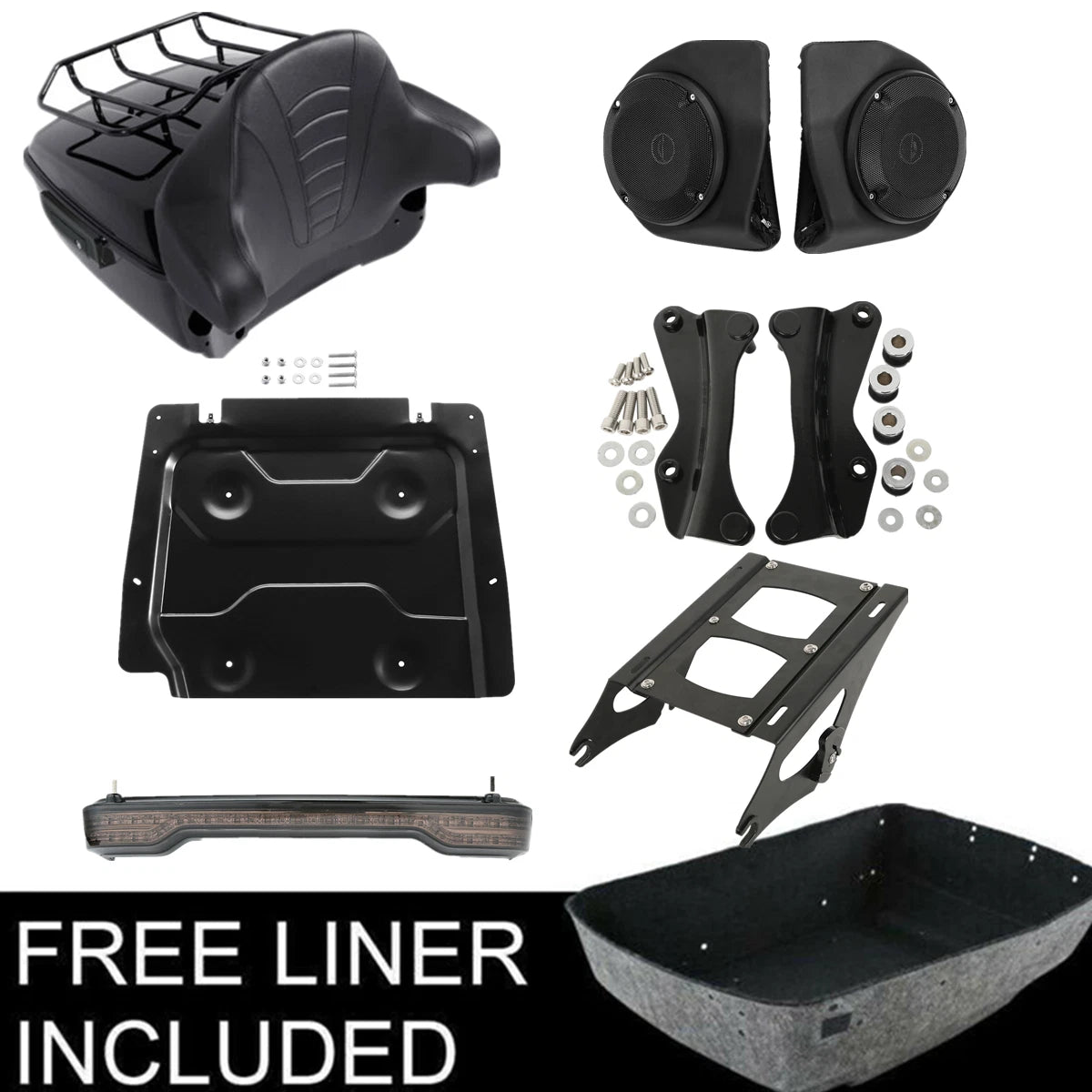 Trunk Speaker Rack Pad for Harley Touring (2014–2025) Black