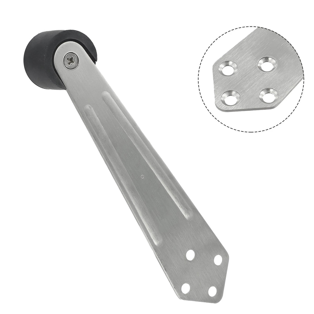 Door Stop Buffer for Wooden Door - Silver Stainless Steel 304