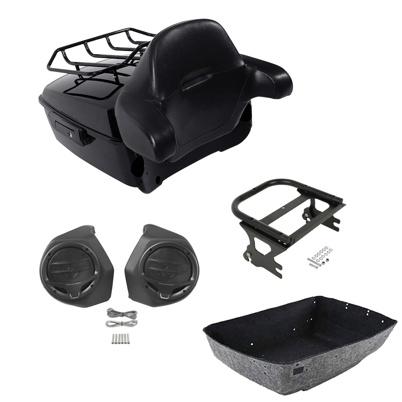 Trunk Backrest Rack Speakers for Harley Electra Glide (1997–2008)