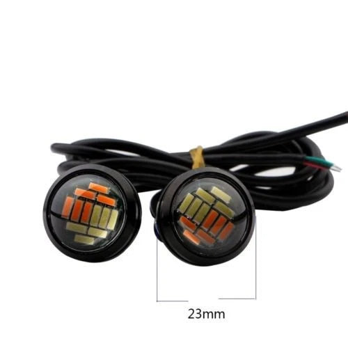2X 23mm LED Light Dual Color Amber for Switchback DRL Lamp