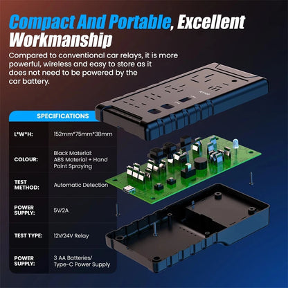 RT100 Car Relay Tester for Universal Vehicles (12V/24V)