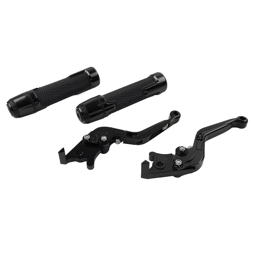 Folding Extendable Brake Clutch Levers for Suzuki DL1000 (2002–2023) Black