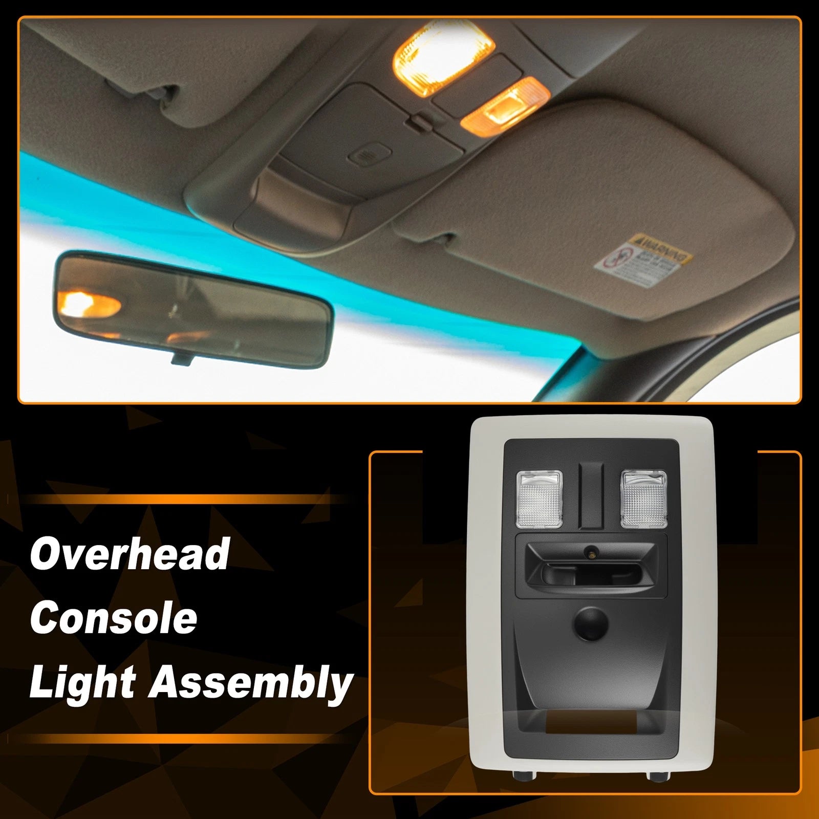 Dome Light Overhead Console for Ram 1500 2009–2020, Ram 2500 3500 2010–2018 Black