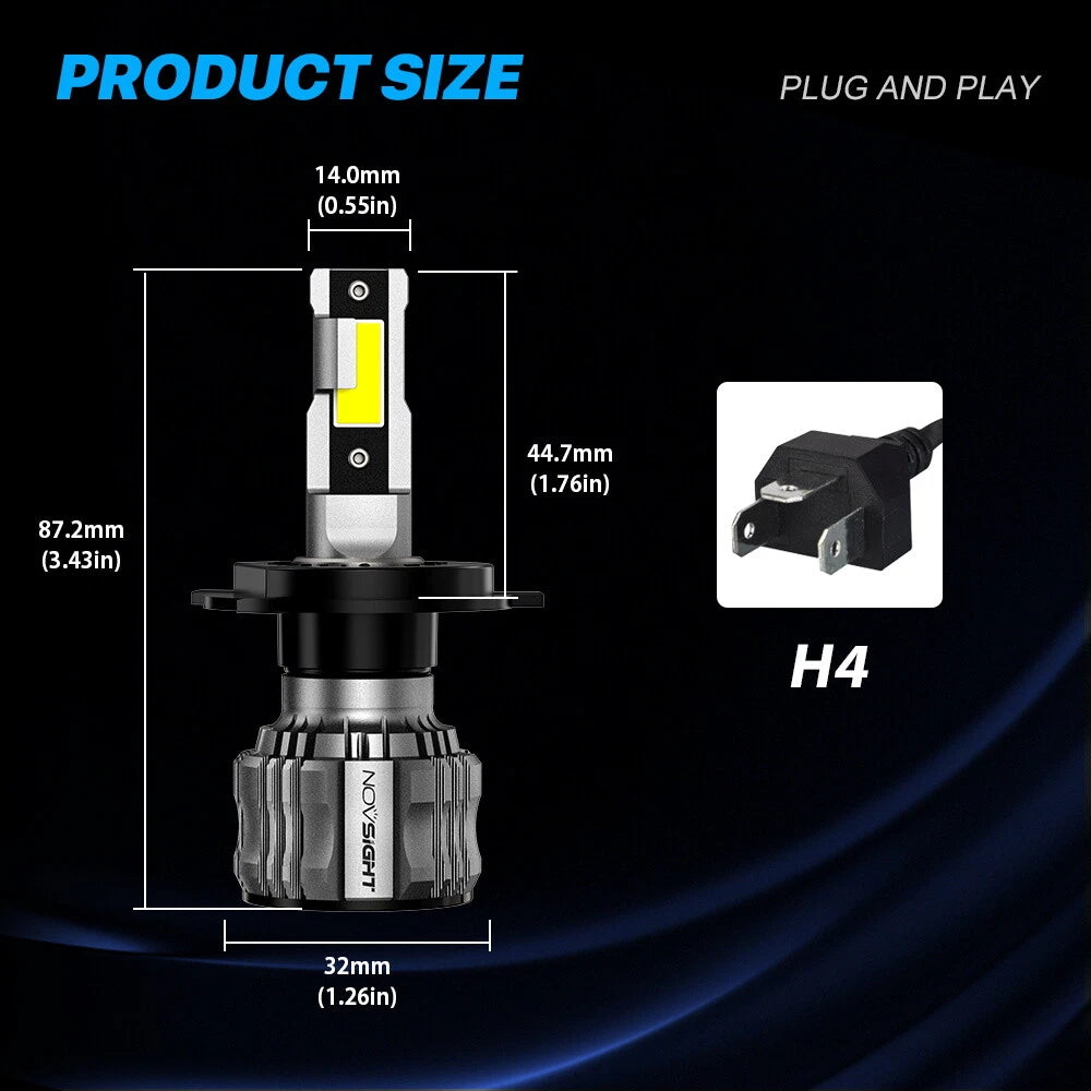 2X H4 9003 LED Headlight Bulbs Conversion Kit 6500K for Mini Mitsubishi