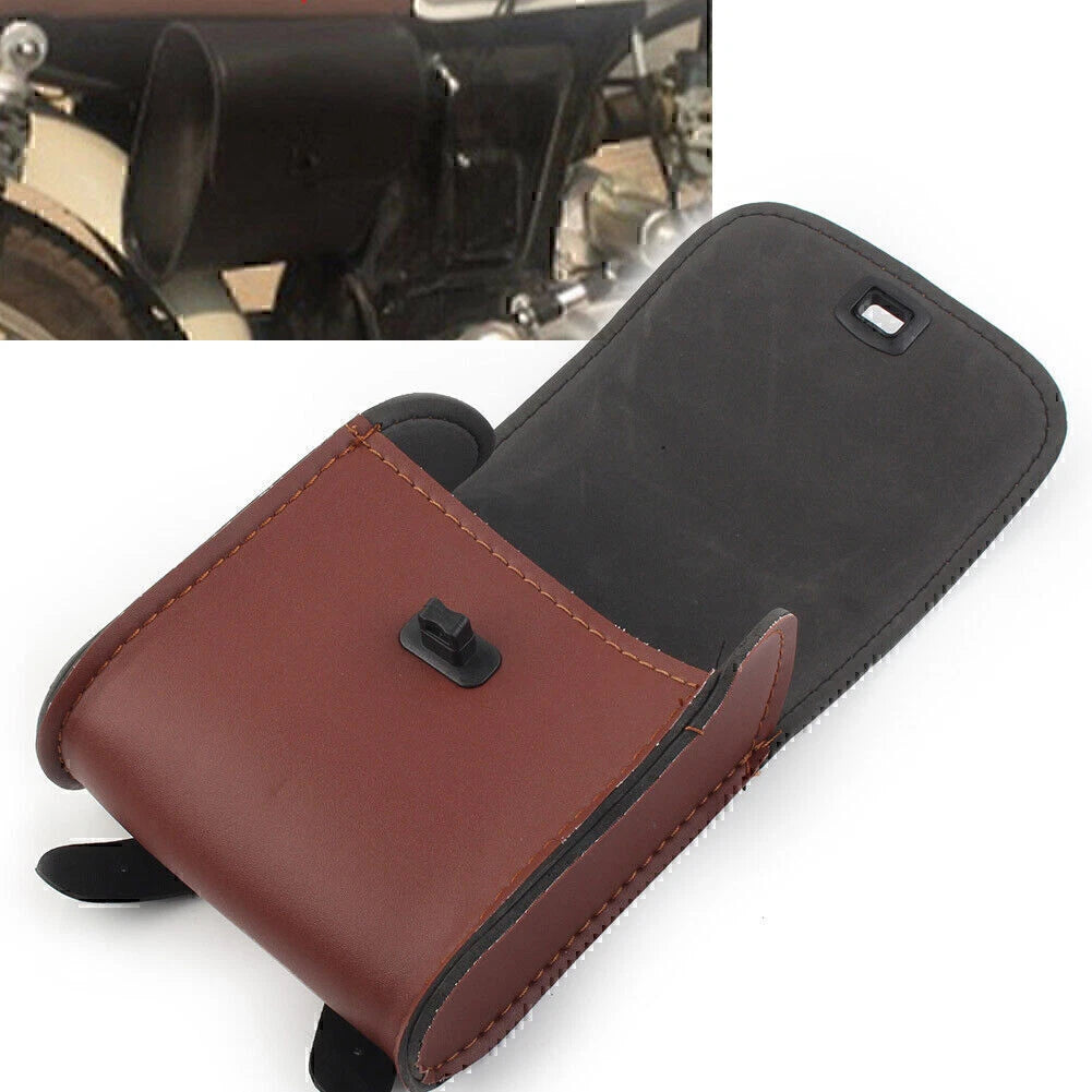 Universal Motorcycle Saddle Tool Bag for Brown Leather (No Specific Years)
