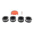 4X Strimmer Line Spool w/ Cap & Spring for Black Decker Trimmer (AF100)