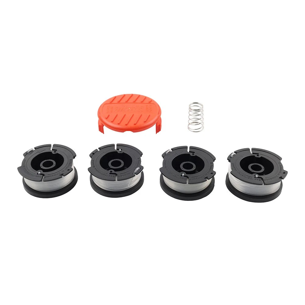 4X Strimmer Line Spool w/ Cap & Spring for Black Decker Trimmer (AF100)