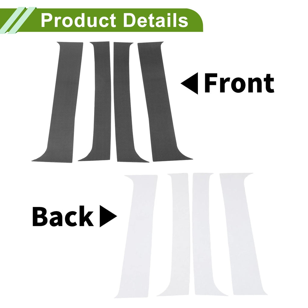 4PCS Door Pillar Window Trim Replacement for Chevy Silverado (2014–2018)