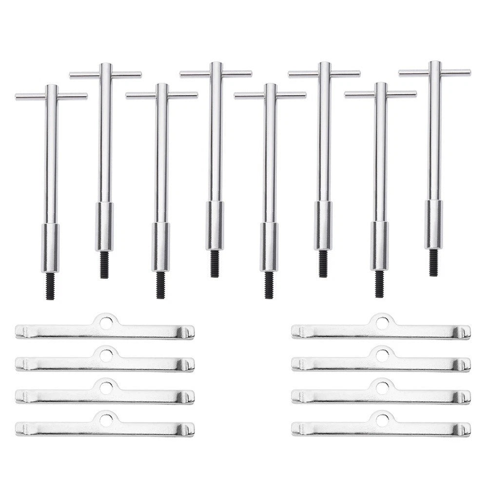 8-Piece Chrome T-Style Valve Cover Hold Down Kit for Chevy V8 (SBC)