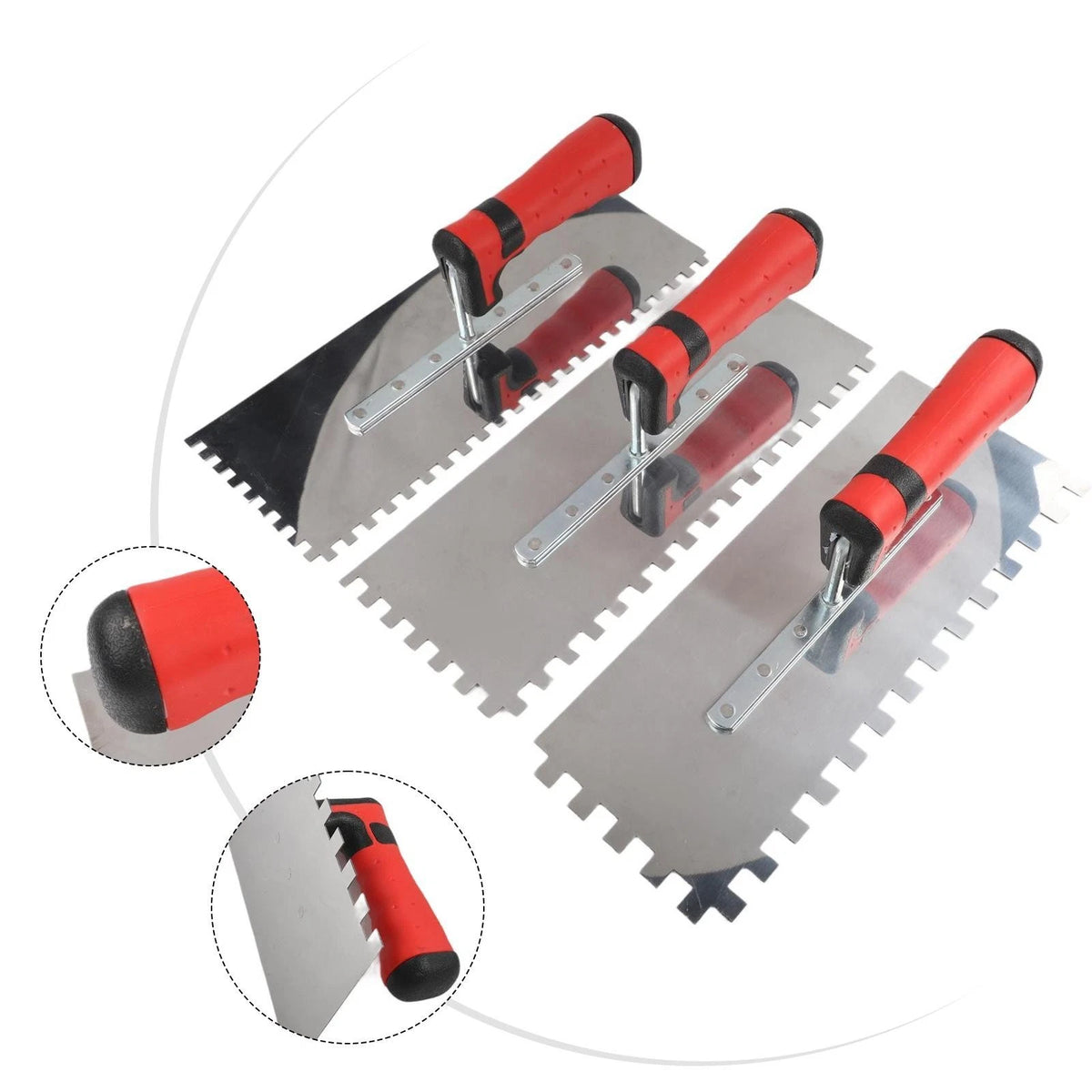 3 PC Notched Trowel Set for Tile Installation