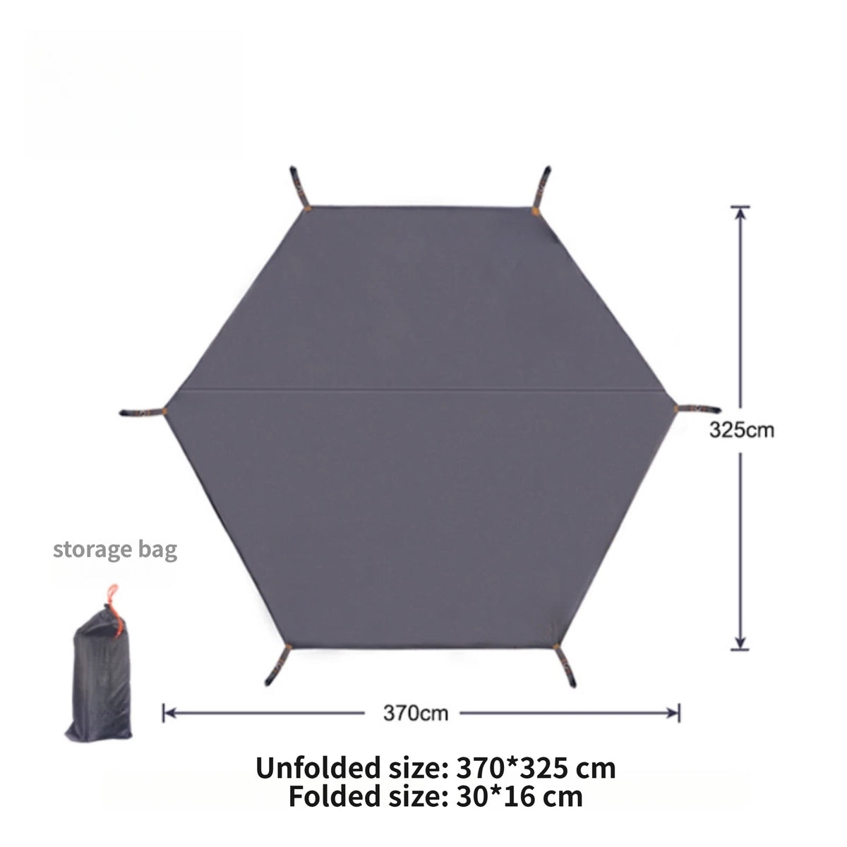 Hexagonal Ground Sheet Tent Footprint Pad Waterproof Lightweight