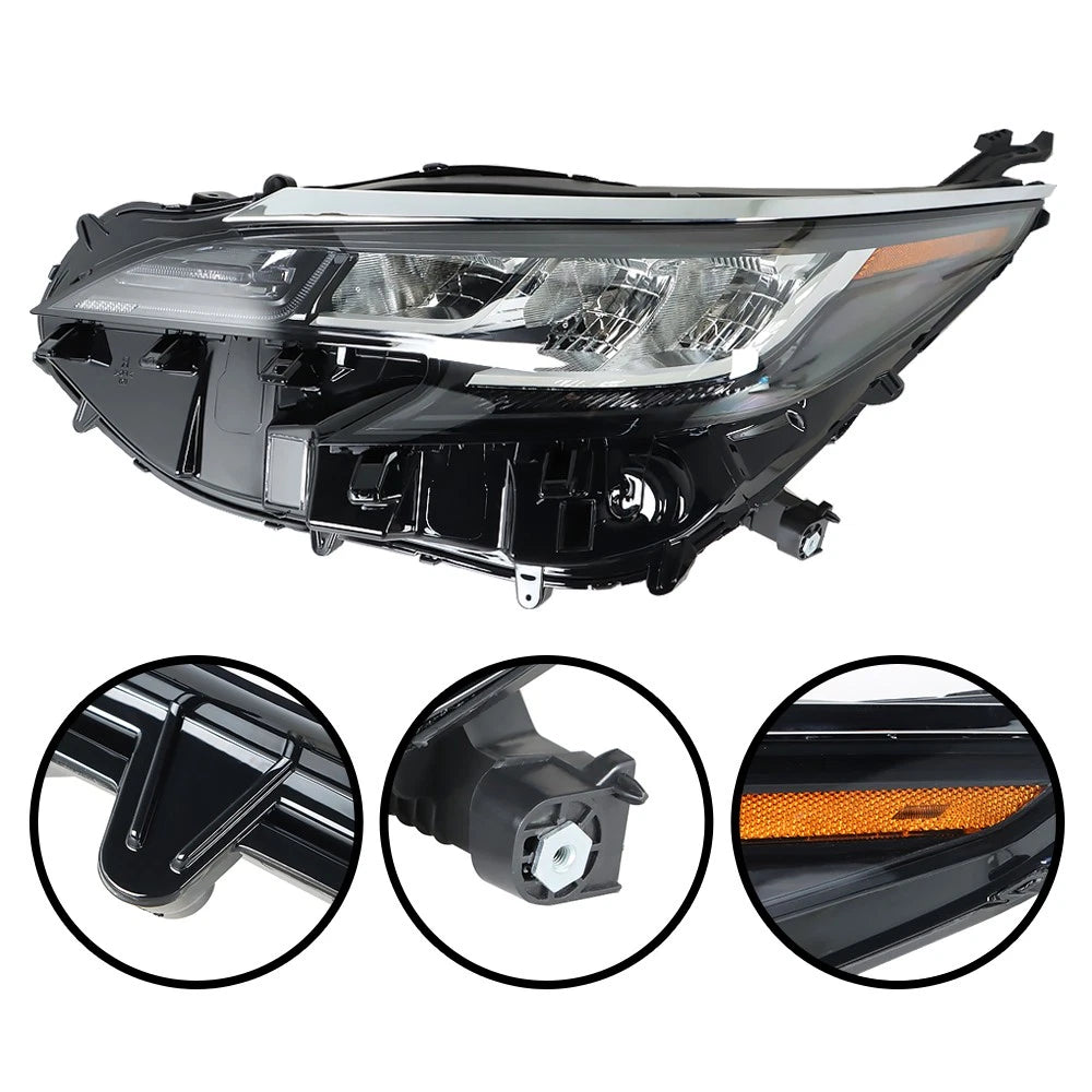 Headlight Assembly LED Black Driver/Left Side for Toyota Sienna (2021–2022)