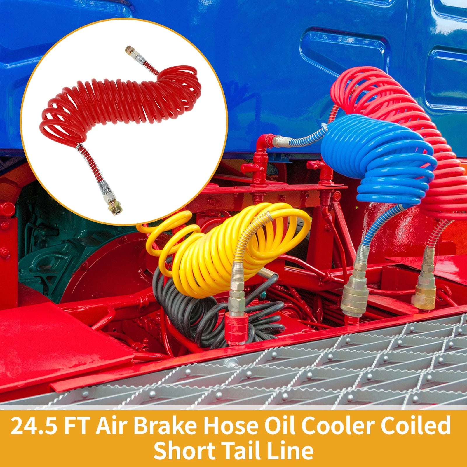 Air Brake Hose for Coiled Short Tail Line (24.5FT)