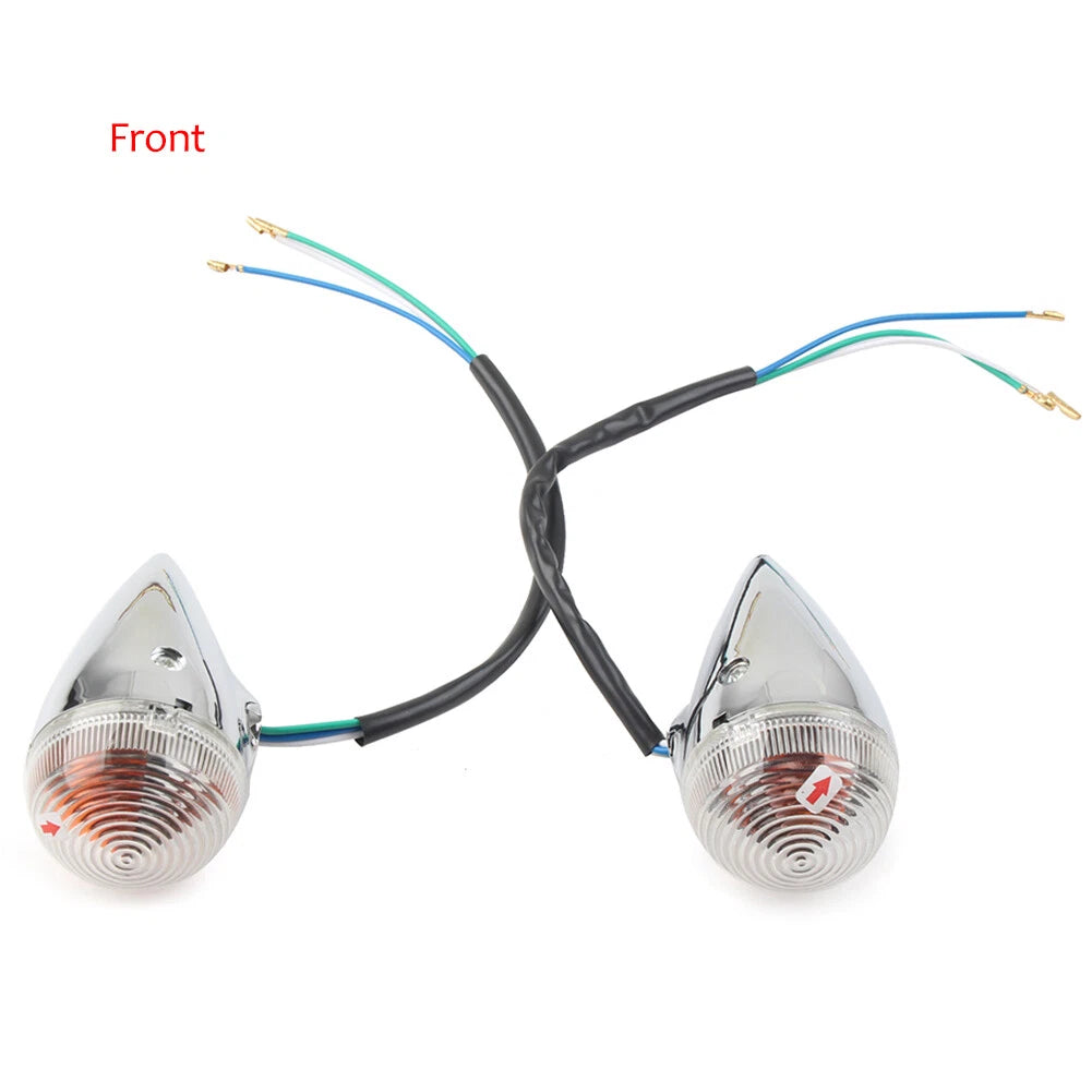 Pair Front Turn Signal Light Lamp Clear Lens for Yamaha XV1900 (2006–2013)