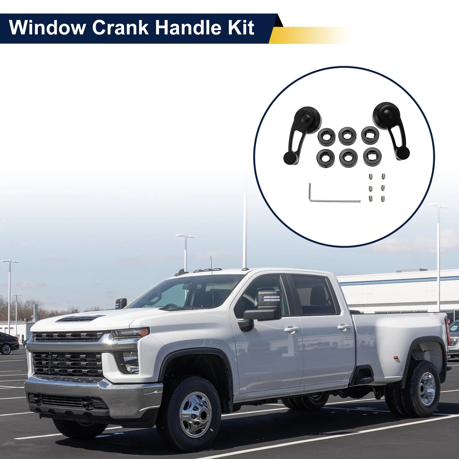 Car Door Window Crank Handle Replacement for Chevy Ford Chrysler (Set) (OEM)